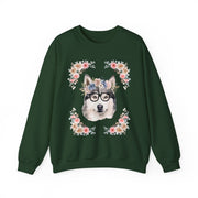 Geeky Goddess Siberian Husky Unisex Crewneck Sweatshirt