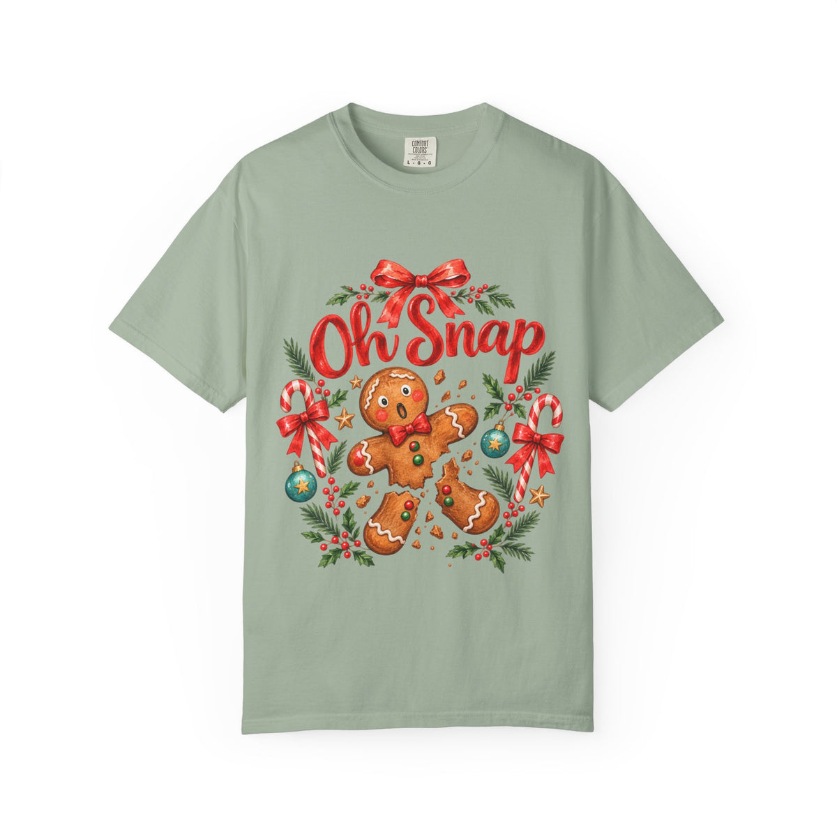 Oh Snap Gingerbread Man T-Shirt | Christmas Cookie Holiday Tee