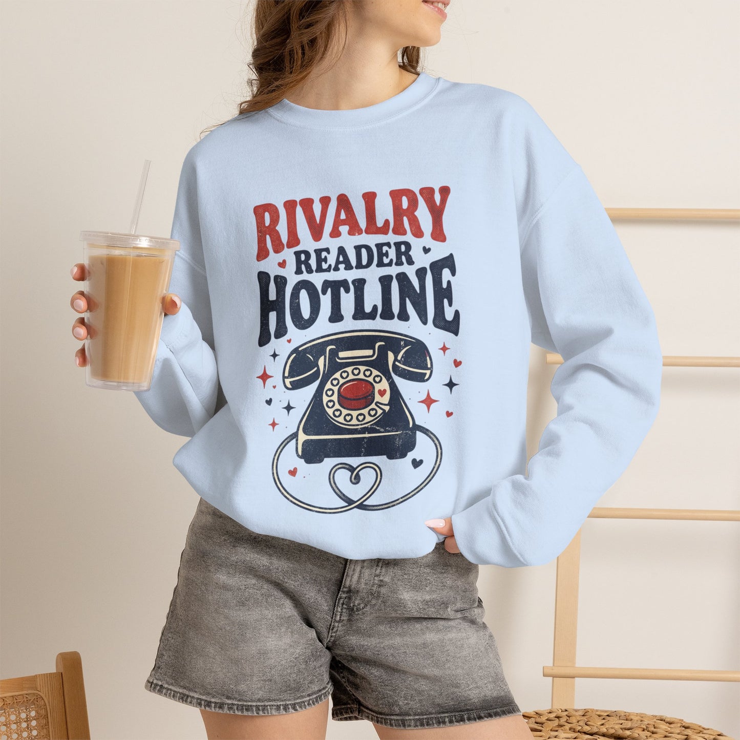 Rivalry Reader Hotline Sweatshirt, Hockey Romance Booktok Crewneck, Sports Romance Reader Pullover