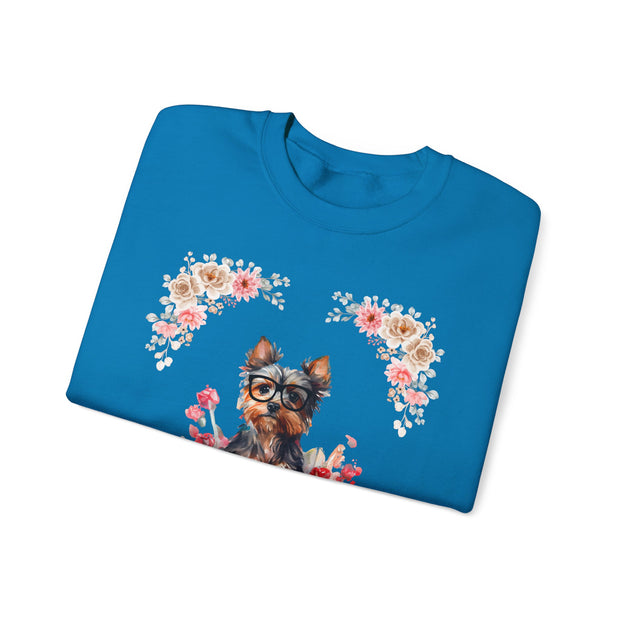 Geeky Goddess Yorkie Unisex Crewneck Sweatshirt
