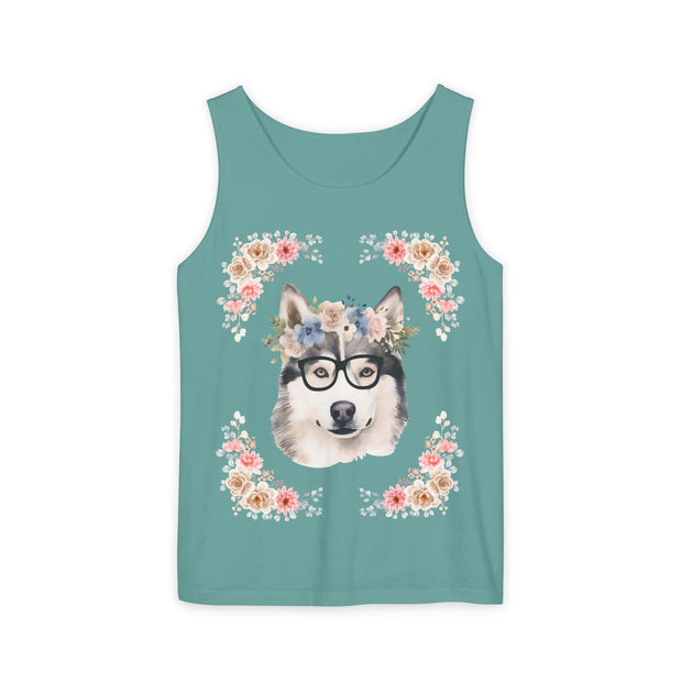 Geeky Goddess Siberian Husky Unisex Tank Top