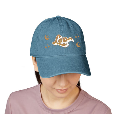 'Leo' Denim Embroidered Cap