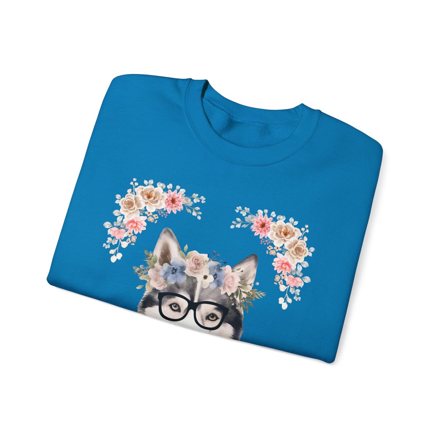 Geeky Goddess Siberian Husky Unisex Crewneck Sweatshirt