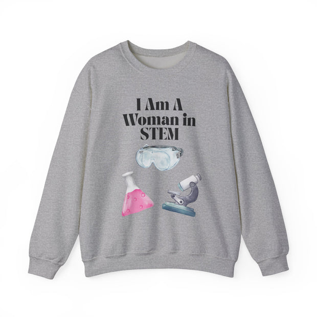'I Am A Woman In STEM' Scientist Unisex Crewneck Sweatshirt