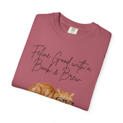 'Feline Good with a Book & Brew' Unisex T-Shirt