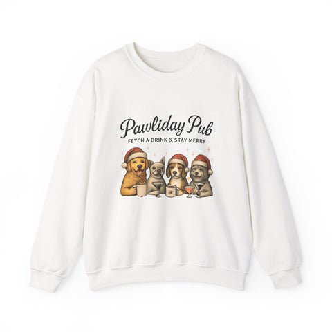 Pawlidday Pub Sweatshirt, Cozy Dog Lover Crewneck, Funny Pet Sweatshirt, Holiday Dog Apparel, Gift for Animal Lovers