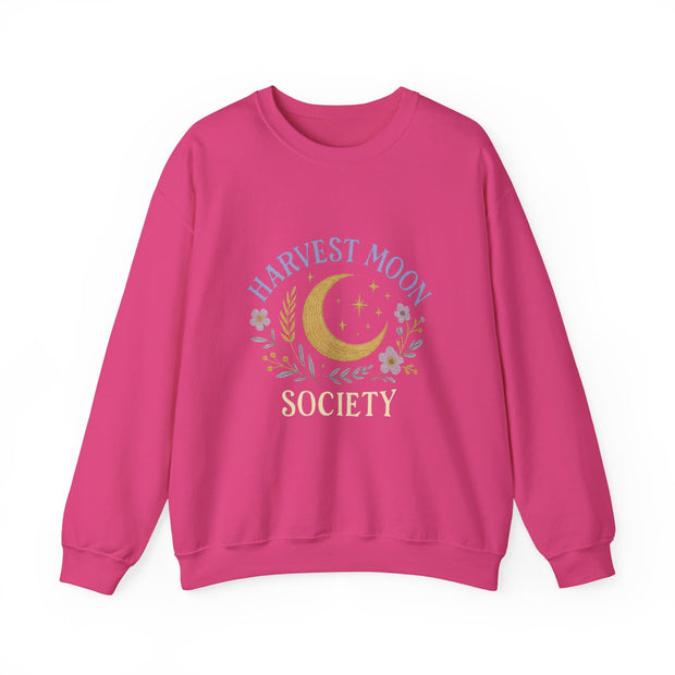Harvest Moon Society Crewneck Sweatshirt, Cozy Autumn Sweatshirt, Unisex Fall Apparel, Moon Phase Gift, Seasonal Fashion