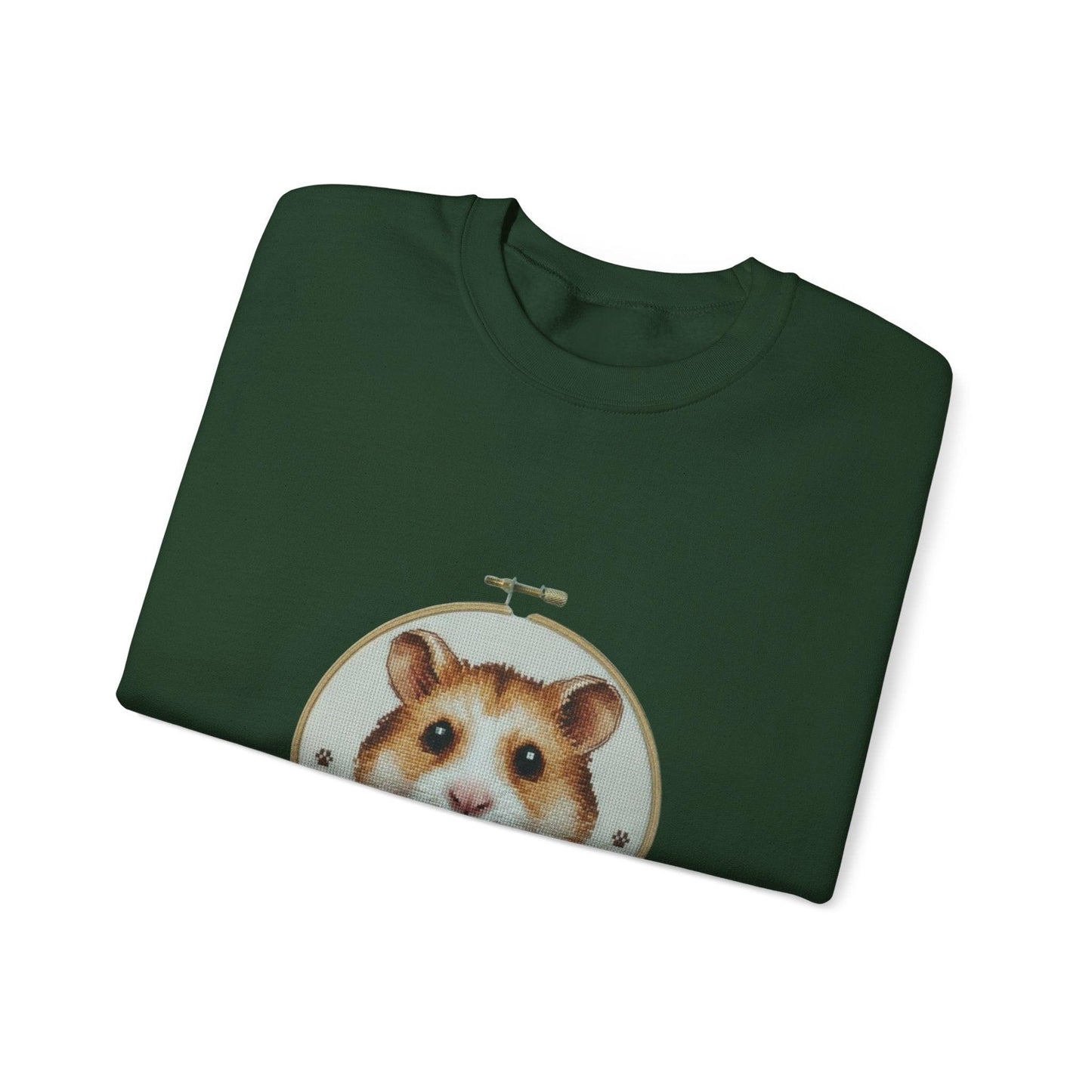 Hamster Portrait Sweatshirt | Embroidery Hoop Floral Frame