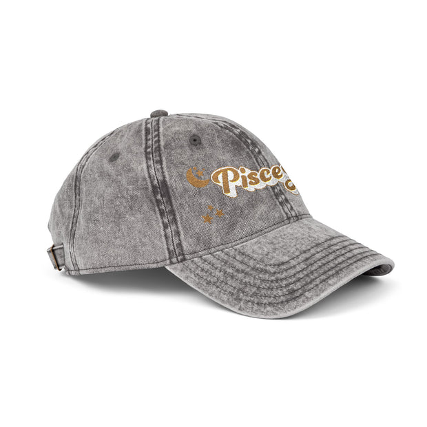 'Pisces' Vintage Embroidered Cap