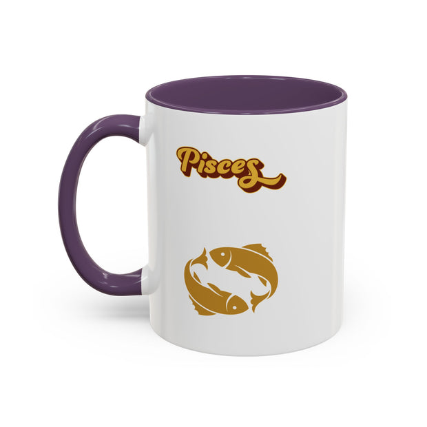 'Pisces' Zodiac Accent Coffee Mug