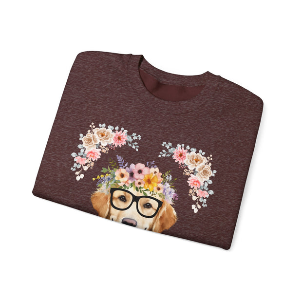 Geeky Goddess Golden Retriever Unisex Crewneck Sweatshirt