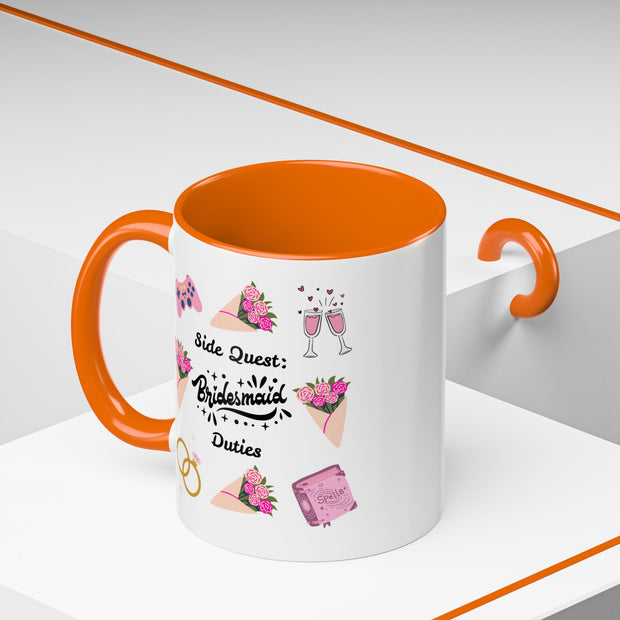 'Side Quest: Bridesmaid Duties' Accent Coffee Mug
