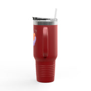 Purple Pumpkin Wrapped In A Bow Insulated Travel Mug, 40oz