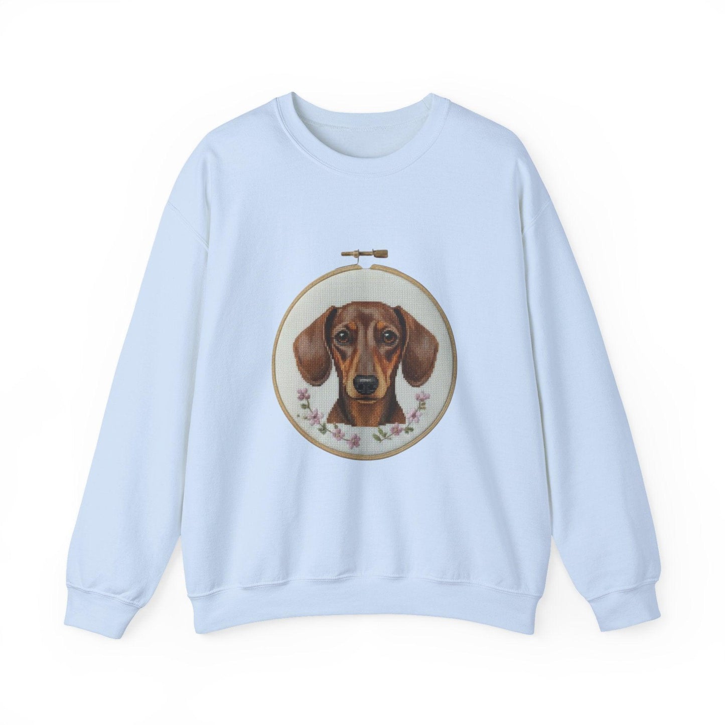 Dachshund Portrait Sweatshirt | Embroidery Hoop Dog Art, Cute Wiener Dog
