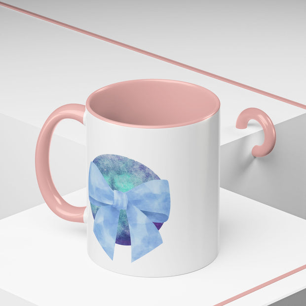 Blue/Green Planet Wrapped In A Bow Accent Coffee Mug