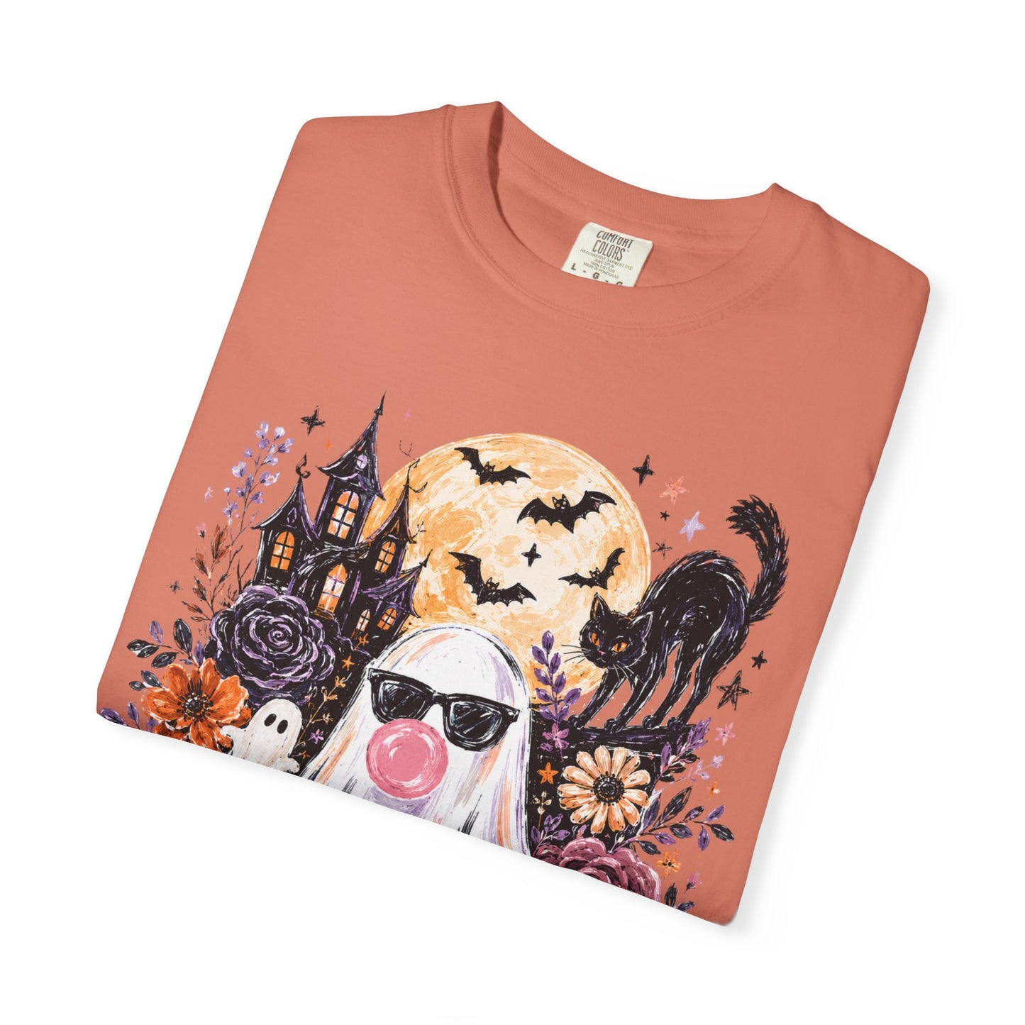 Cute Sunglasses Ghost Halloween T-shirt | Pumpkin, Black Cat, Haunted House