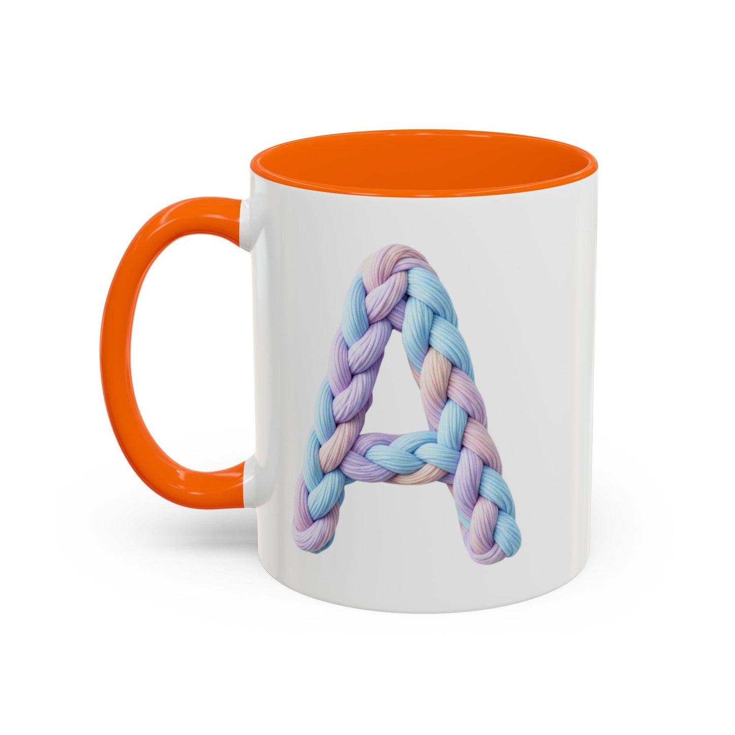 Minimalist Embroidery Typography Accent Coffee Mug | Pastel Thread Design