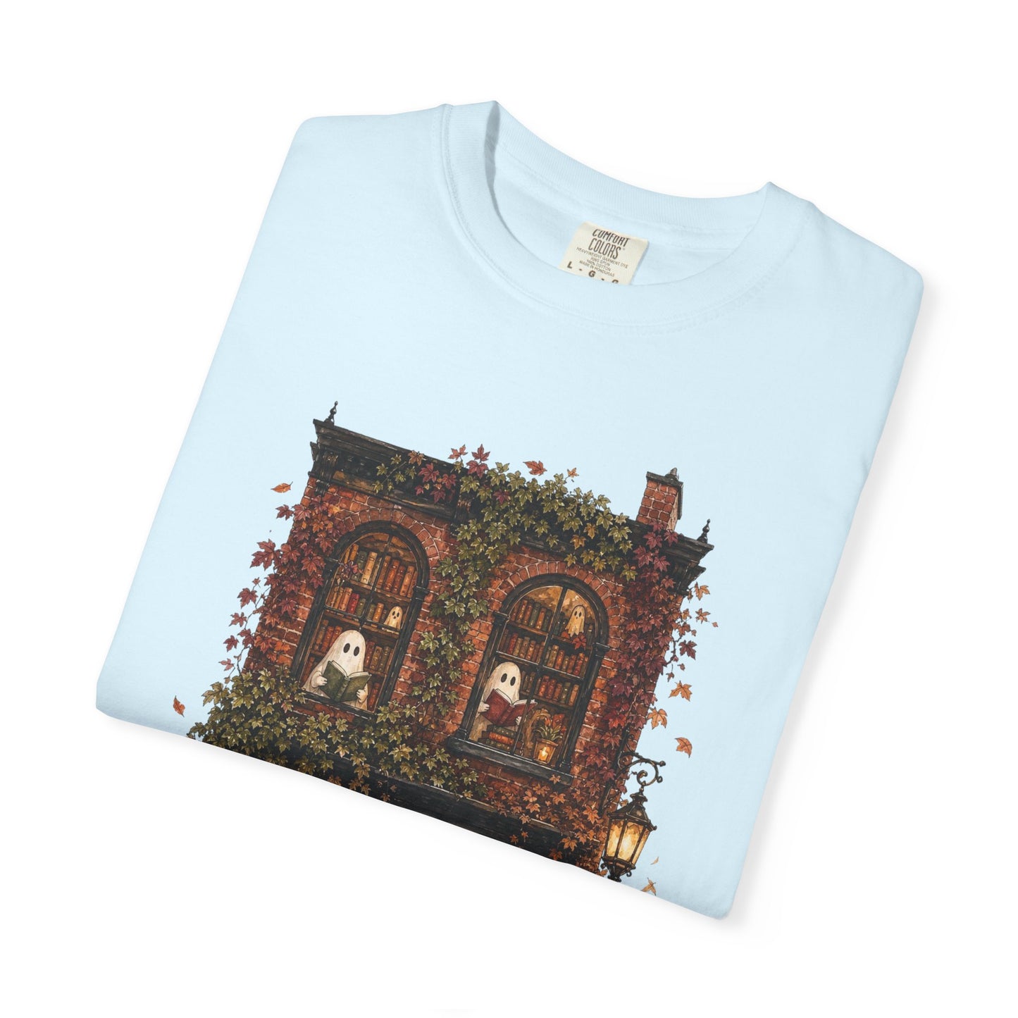Haunted Bookstore T-Shirt, Cozy Book Lover Halloween Shirt, Ghost Library Tee, Dark Academia Fall Graphic, Spooky Reader Gift