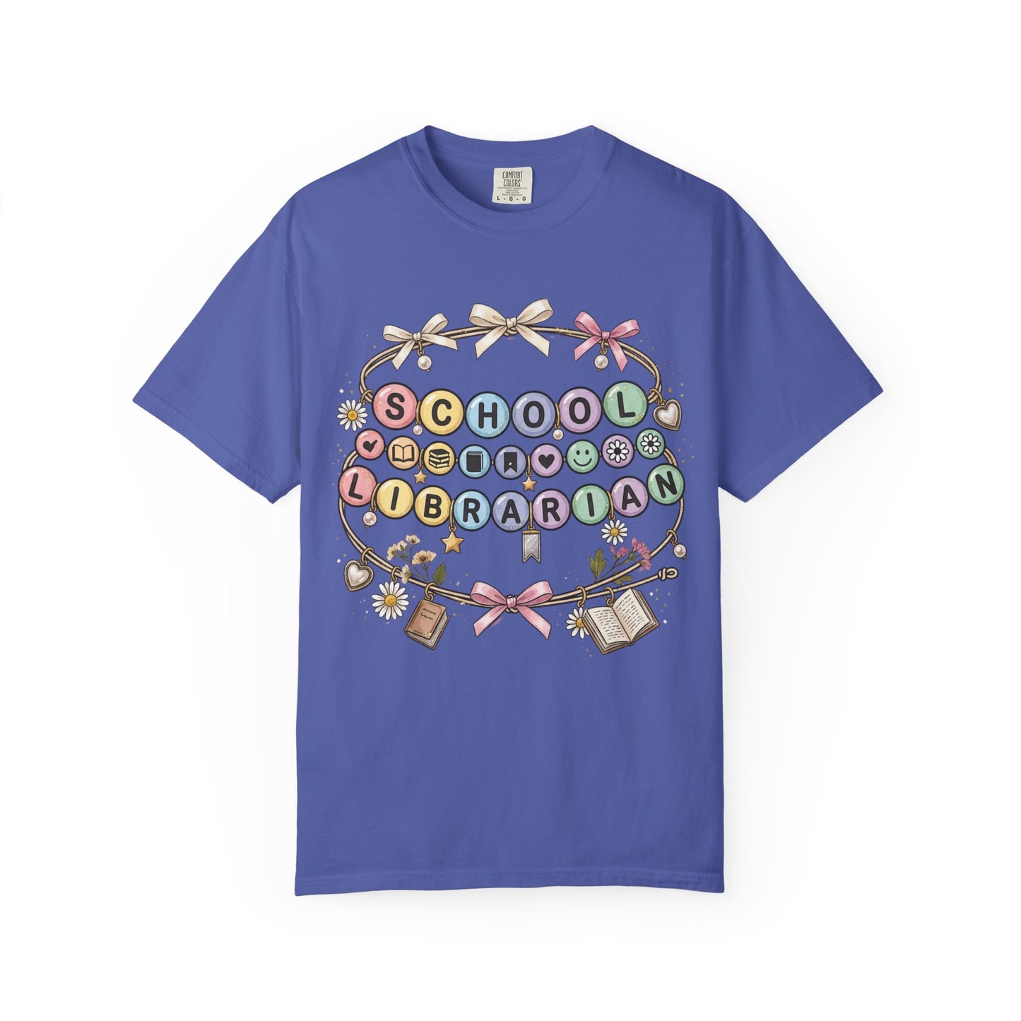 School Librarian Keys Beads T-Shirt, Librarian Graphic Tee, Library Media Specialist Shirt, Book Lover Teacher Gift, Back to School Tee