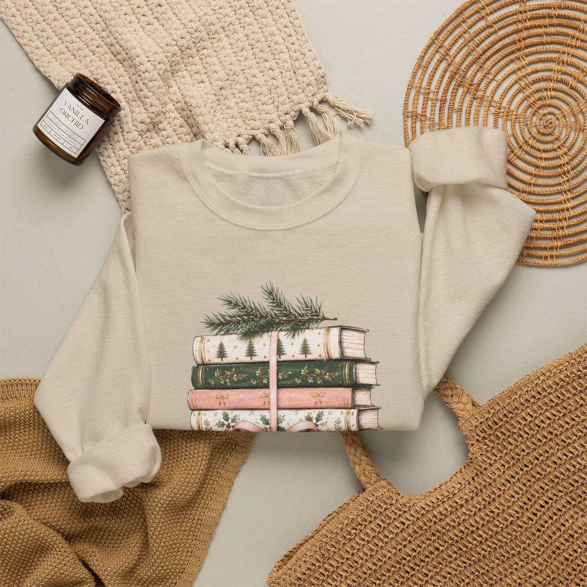 Bookish Christmas Sweatshirt, Christmas Book Lover Crewneck, Cozy Reader Sweater, BookTok Holiday Shirt, Reader Christmas Gift