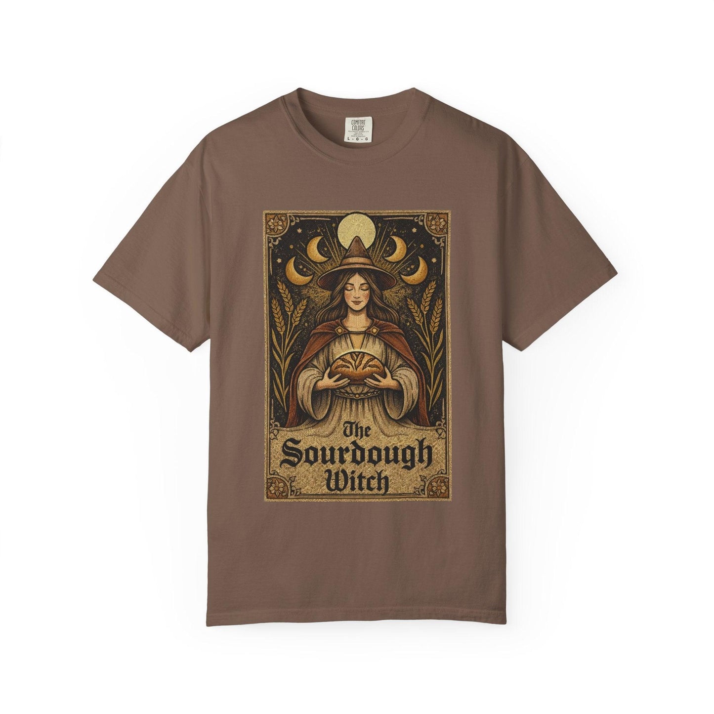 Sourdough Witch T-Shirt | Vintage Witch Art, Moon Phases, Baking Theme