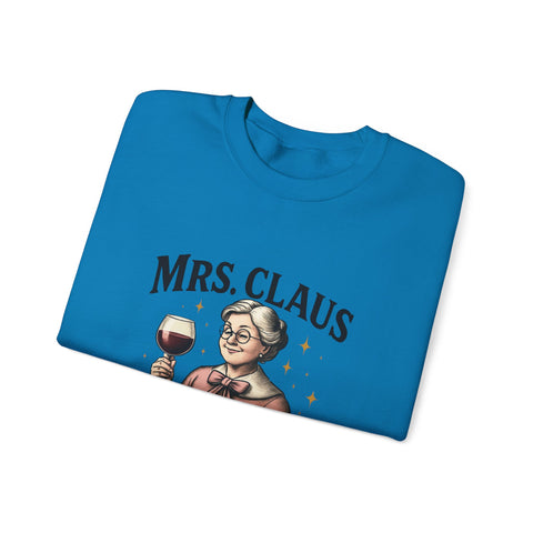 Mrs. Claus Wine Club Sweatshirt - Cozy Gift for Wine Lovers, Holiday Apparel, Funny Christmas Sweatshirt, Sip Happens Fashion