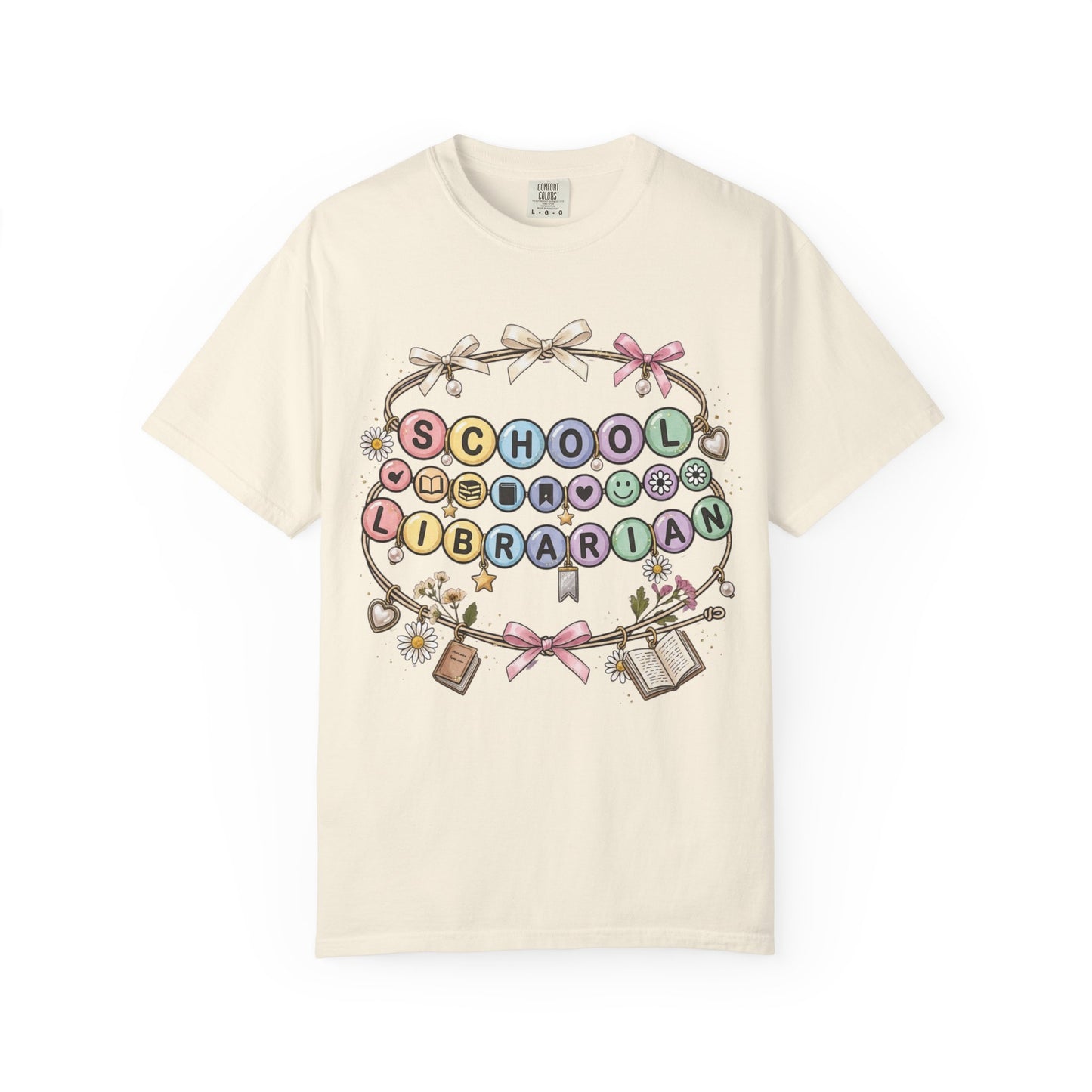School Librarian Keys Beads T-Shirt, Librarian Graphic Tee, Library Media Specialist Shirt, Book Lover Teacher Gift, Back to School Tee