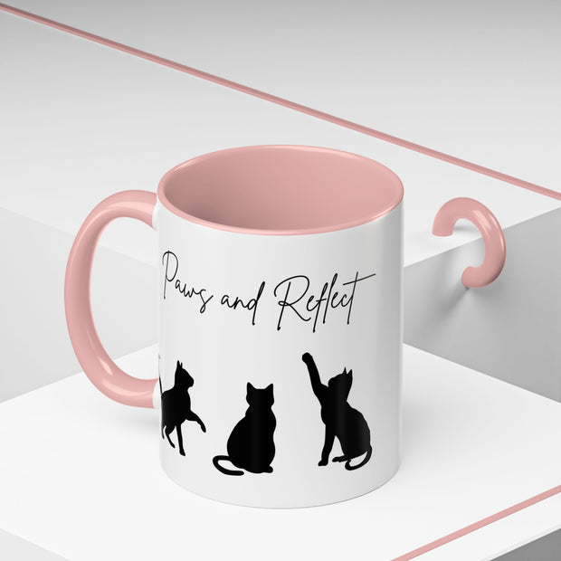 'Paws and Reflect' Cats Accent Coffee Mug