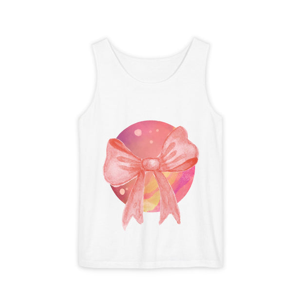 Pink/Yellow Planet Wrapped In Bow Unisex Tank Top