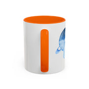 Blue Saturn Wrapped In A Blue Bow Accent Coffee Mug