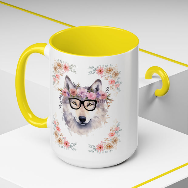 Geeky Goddess Wolf Accent Coffee Mug