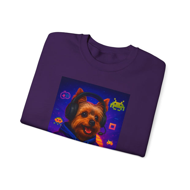 Gaming Yorkie Controller Sweatshirt | Gamer Yorkshire Terrier graphic crewneck