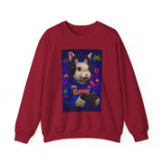 Gamer Bunny Crewneck Sweatshirt | Unisex Lightweight Sweater, Perfect for Gaming, Gifts for Gamers, Cute Animal Sweatshirt, Cozy Apparel