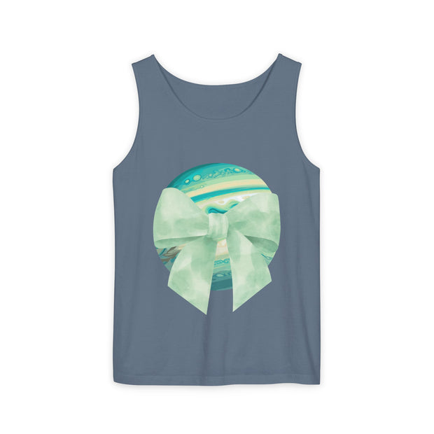 Green Planet Wrapped In Bow Unisex Tank Top
