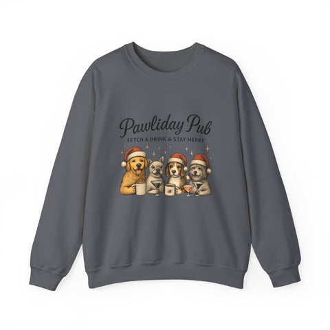 Pawlidday Pub Sweatshirt, Cozy Dog Lover Crewneck, Funny Pet Sweatshirt, Holiday Dog Apparel, Gift for Animal Lovers