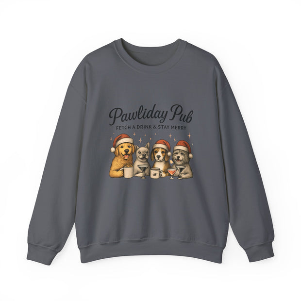 Pawlidday Pub Sweatshirt, Cozy Dog Lover Crewneck, Funny Pet Sweatshirt, Holiday Dog Apparel, Gift for Animal Lovers