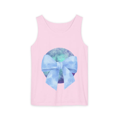 Blue/Green Planet Wrapped In A Bow Unisex Tank Top
