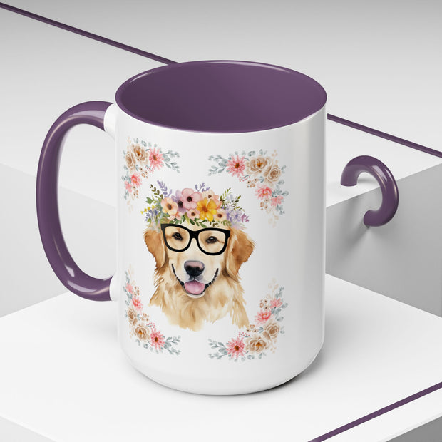 Geeky Goddess Golden Retriever Accent Coffee Mug