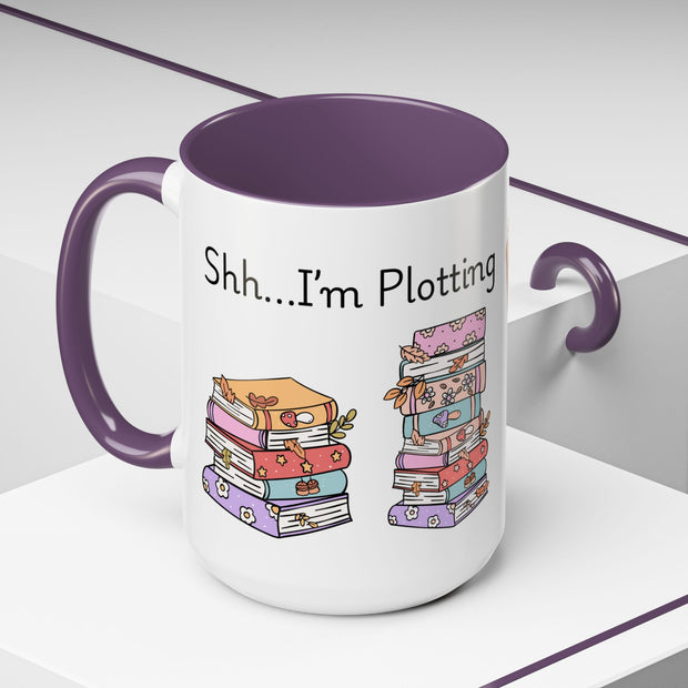 'Shhh...I'm Plotting' Accent Coffee Mug