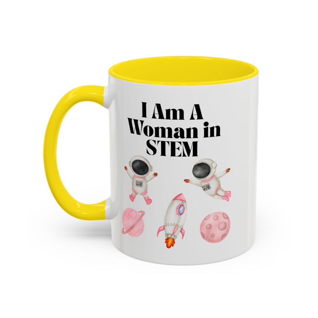 'I Am A Woman In STEM' Astronaut Accent Coffee Mug