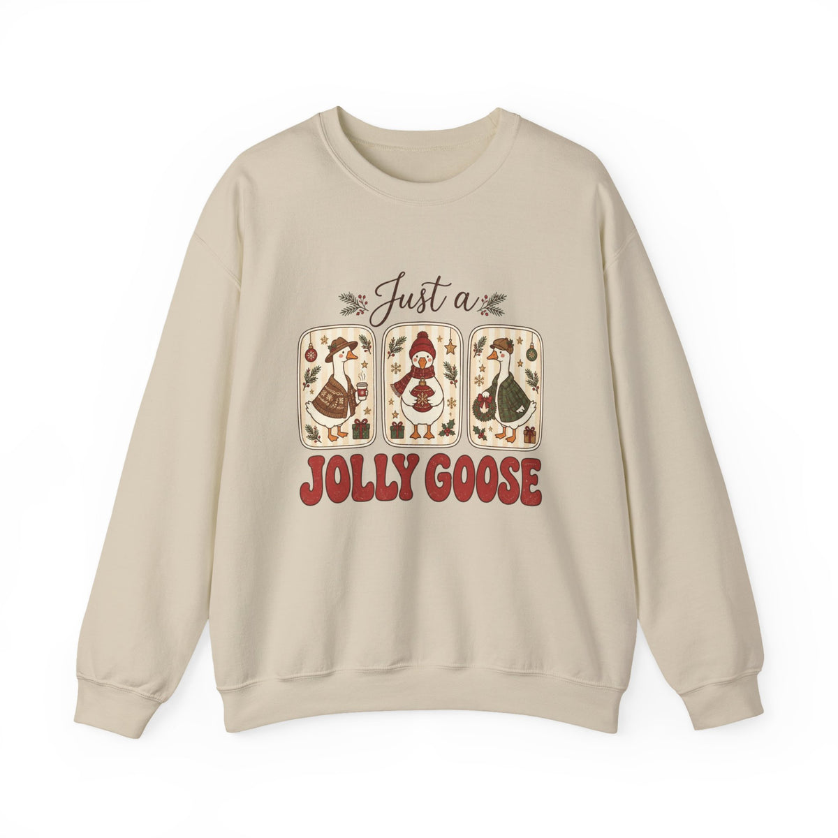 Just a Jolly Goose sweatshirt | Retro folk art goose design