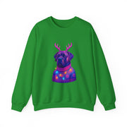 Neon Reindeer English Mastiff Sweatshirt | Dog with Antlers, Holiday Lights Sweater