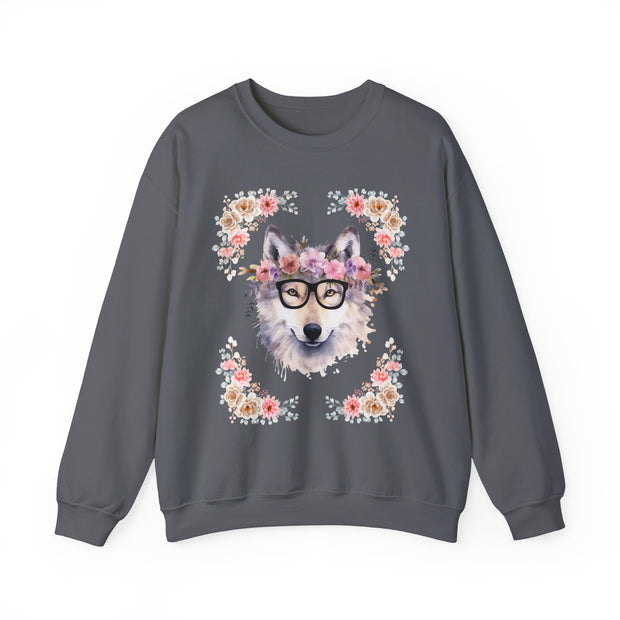 Geeky Goddess Wolf Unisex Crewneck Sweatshirt