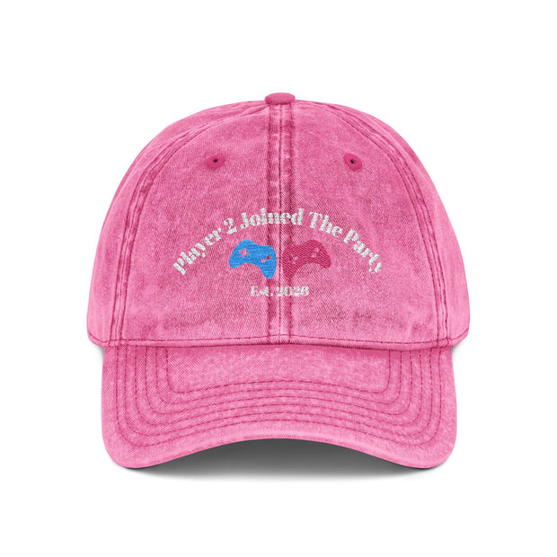 'Player 2 Joined The Party' 'Est. 2026' Vintage Embroidered Cap