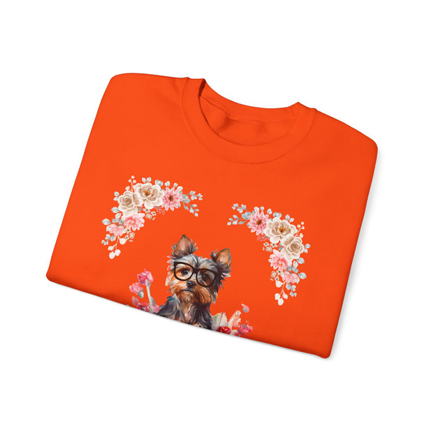 Geeky Goddess Yorkie Unisex Crewneck Sweatshirt