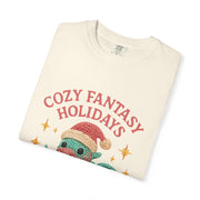 Cozy Fantasy Holidays Tee, Unisex Christmas T-shirt, Cute Dragon Apparel, Holiday Gift, Festive Graphic Tee