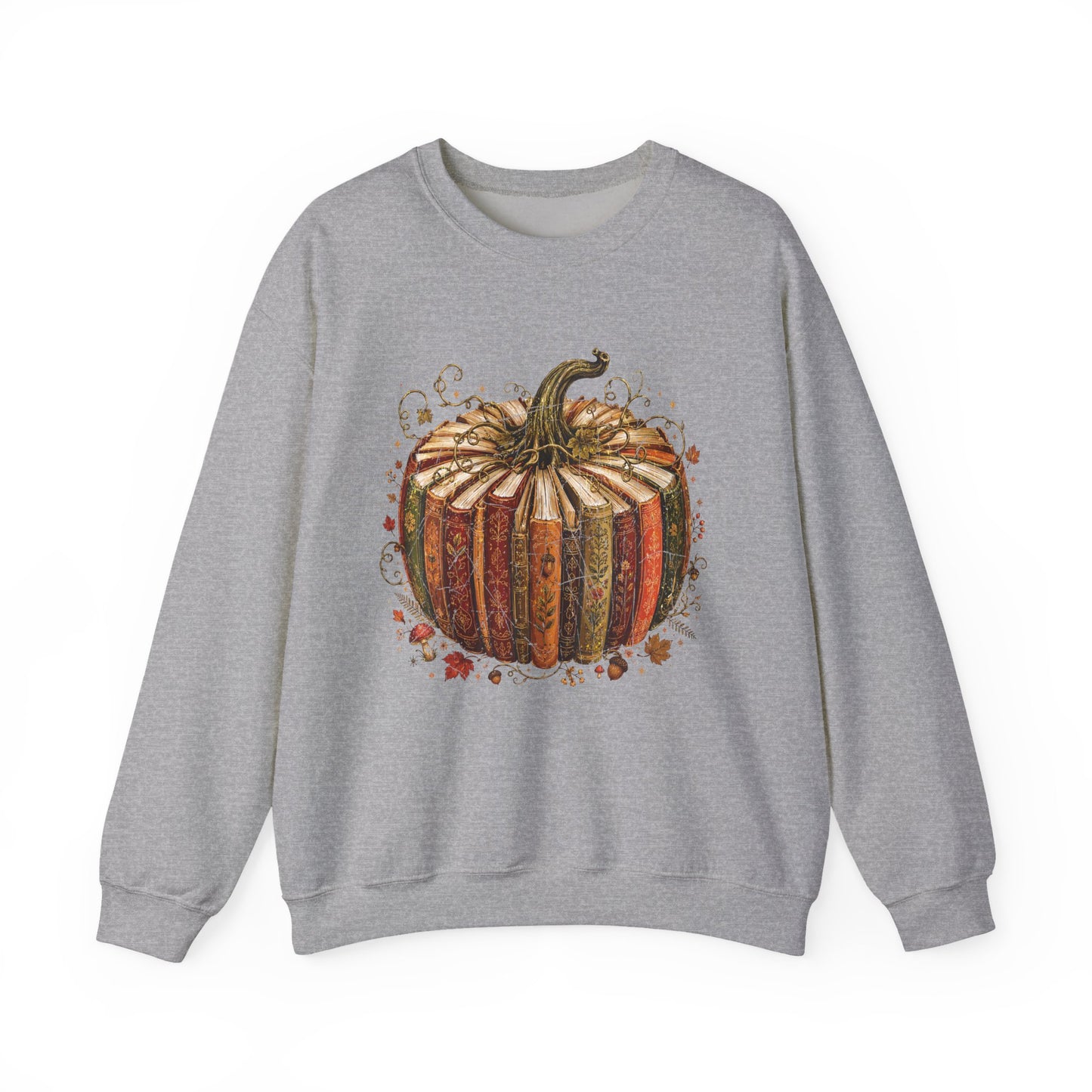 Autumn Patchwork Pumpkin crewneck sweatshirt | Fall Pumpkin Illustration