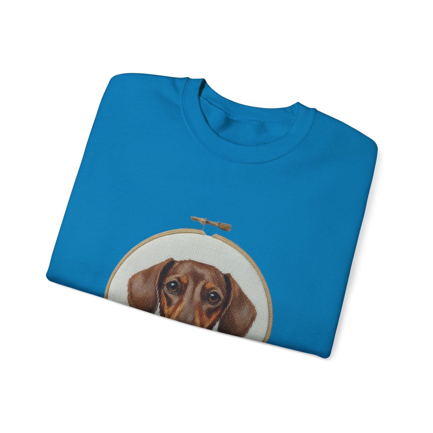 Dachshund Portrait Sweatshirt | Embroidery Hoop Dog Art, Cute Wiener Dog