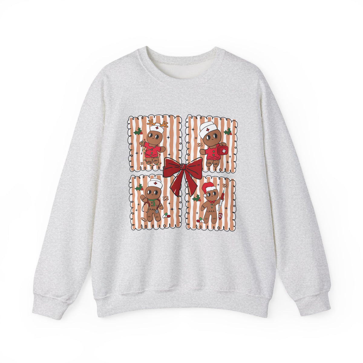 Gingerbread Christmas Sweatshirt, Cute Gingerbread Crewneck, Christmas Bow Sweatshirt, Gingerbread Man Shirt, Funny Holiday Sweater, Christmas Gift