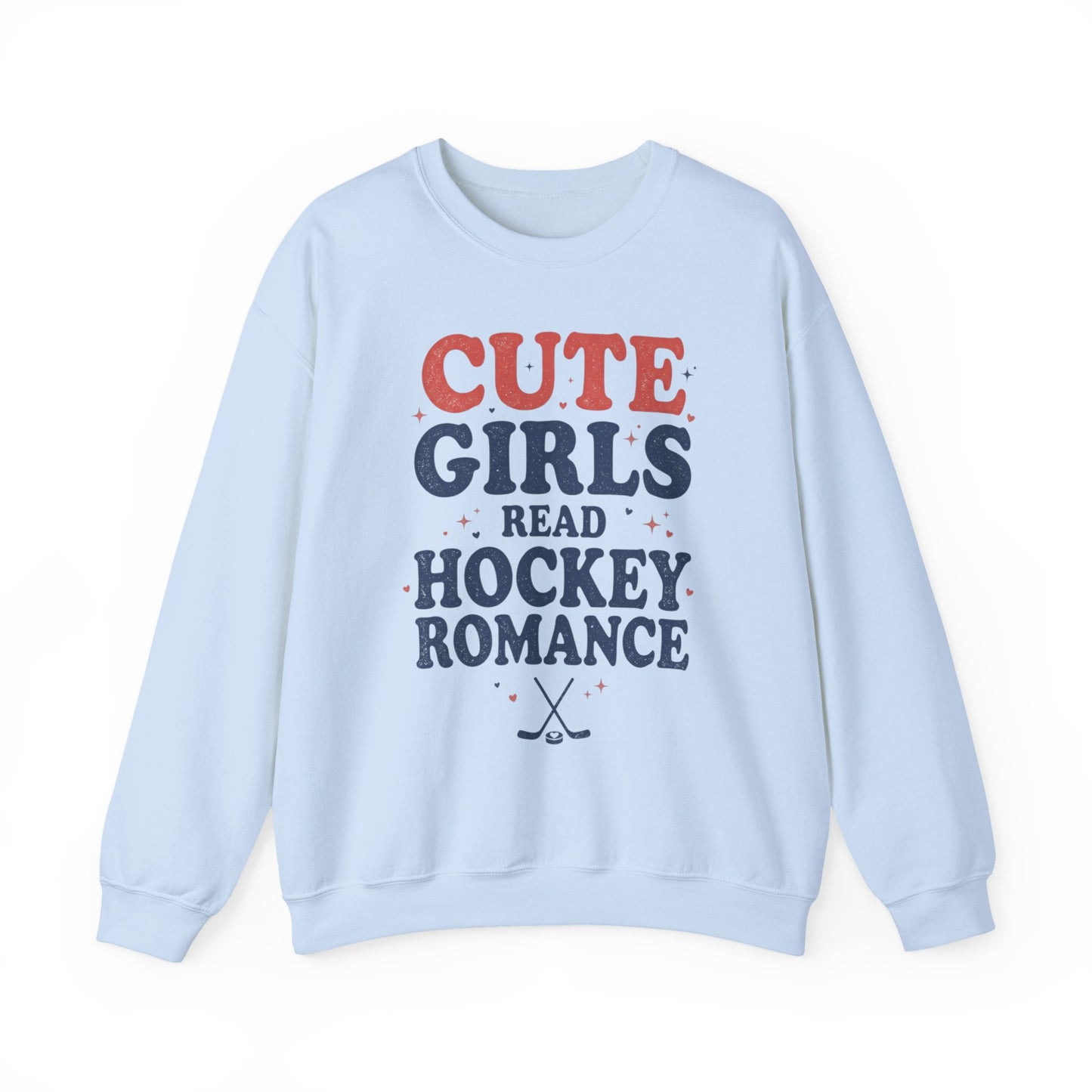 Cute Girls Read Hockey Romance Sweatshirt, Hockey Romance Booktok Crewneck, Sports Romance Reader Pullover